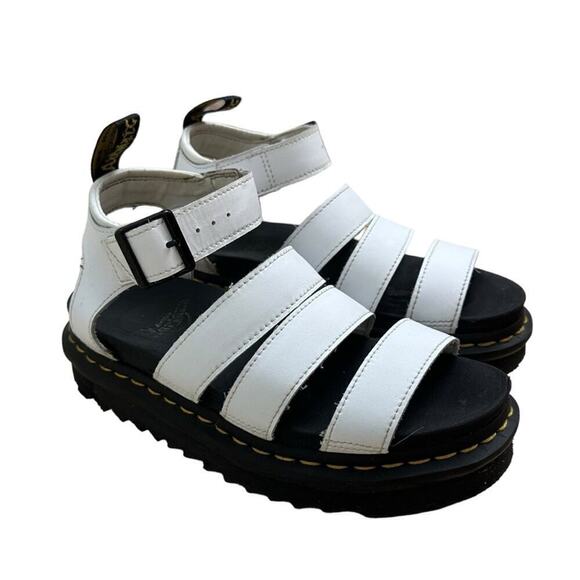 Dr. Martens Platform Sandals Blaire Hydro White Strappy Buckle Women’s Size 5 - Picture 8 of 8
